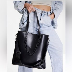 NWT Claudia Canova chain shoulder strap tote in black from ASOS